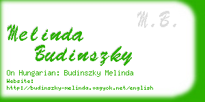 melinda budinszky business card